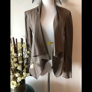 Lamarque taupe leather jacket size medium